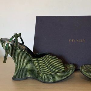 Prada Green Platform Sandals S 39 (8 & 1/2 US)